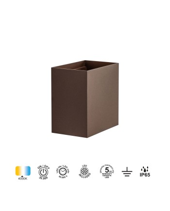 DAVOS XL * APLIQUE EXTERIOR LED* 2*10W 4000K CORTEN